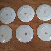 Set of six sub-cups or dessert plates