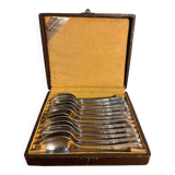 Coffret début XX siècle 12 cuillères à café métal argenté maison Ercuis