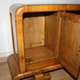 Art Deco Walnut TV Stand, 1950s, Mid-Century Modern Style