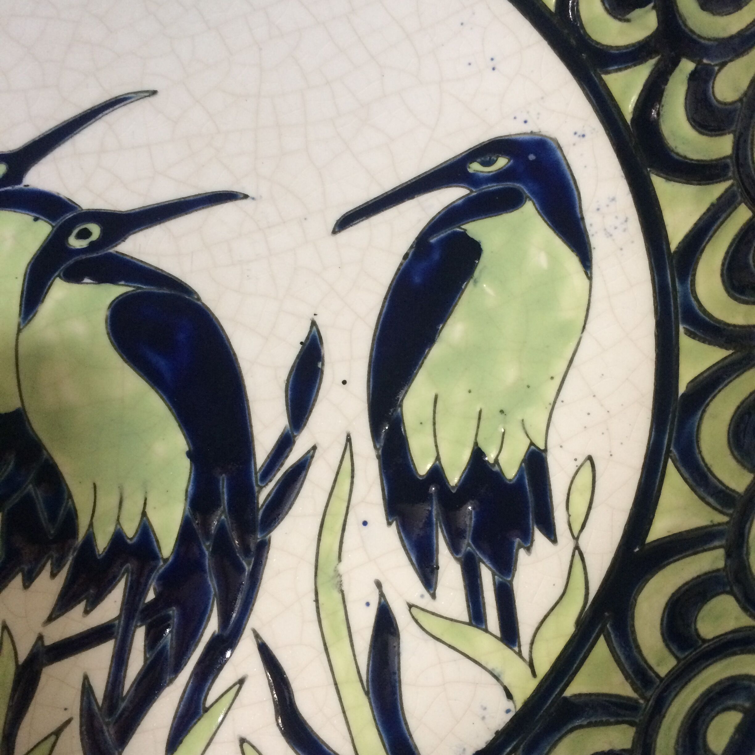 Art deco dish in cracked ceramic