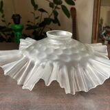 Transparent molded glass suspension in flower shape