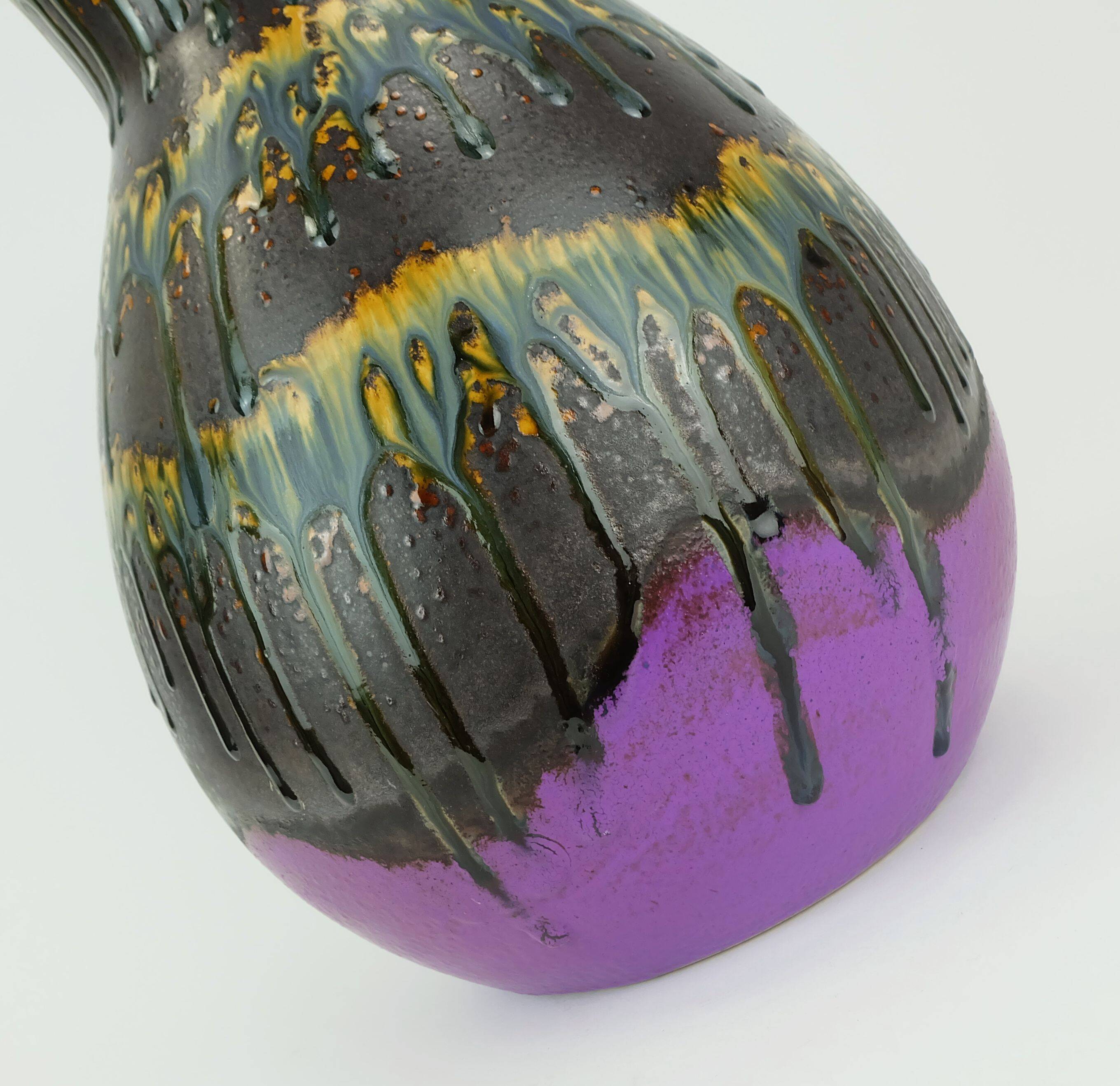 mid century vase dumler & breiden vase model 122/30 with rare colorful patt