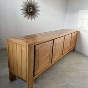 Large sideboard Regain in solid elm wood XXL 4 doors 70s
