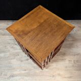 Rotating mahogany bookshelf