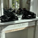 Pair of Art Deco lioness sculptures
