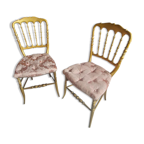 Paire de chaises de bal dorées