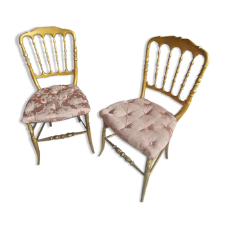 Paire de chaises de bal dorées