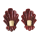Pair of vintage shell ceramic wall lamps