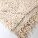 Moroccan Berber carpet blessed ouarain ecru plain with diamond patterns engraved 303x198cm