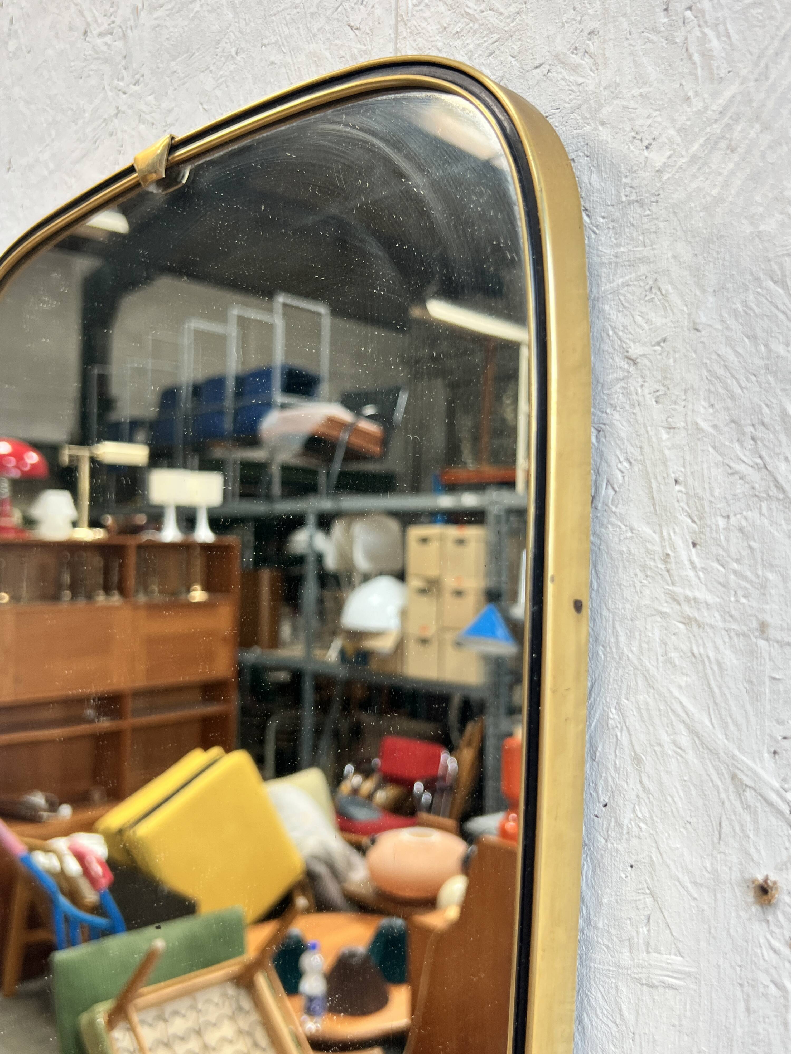 Vintage Mirror With Brass Gold Frame