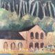 Oil painting on vintage cardboard