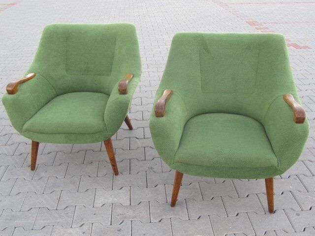 Paire de fauteuils années 50 design Rare