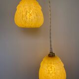 Double pendant light with Clichy glass globe