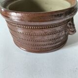 Stoneware pot Corneau Myennes decorated with hares