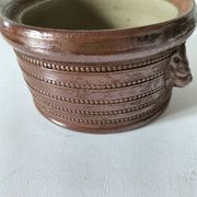 Pot en grès Corneau Myennes décor lièvres