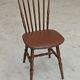 Baumann Tacoma bistro chair, wood and brown faux leather, 1960.