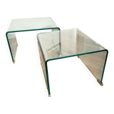 2 nesting tables in glass