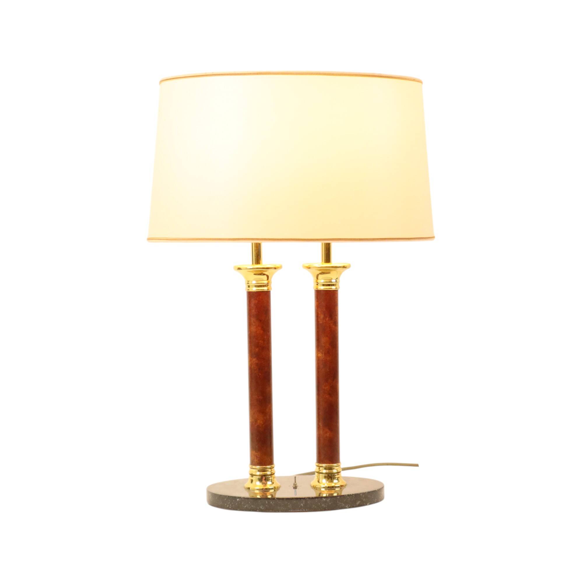 Lampe de table vintage Lusterie Deknudt de style Hollywood Regency
