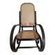 Rocking-chair en bois et cannage
