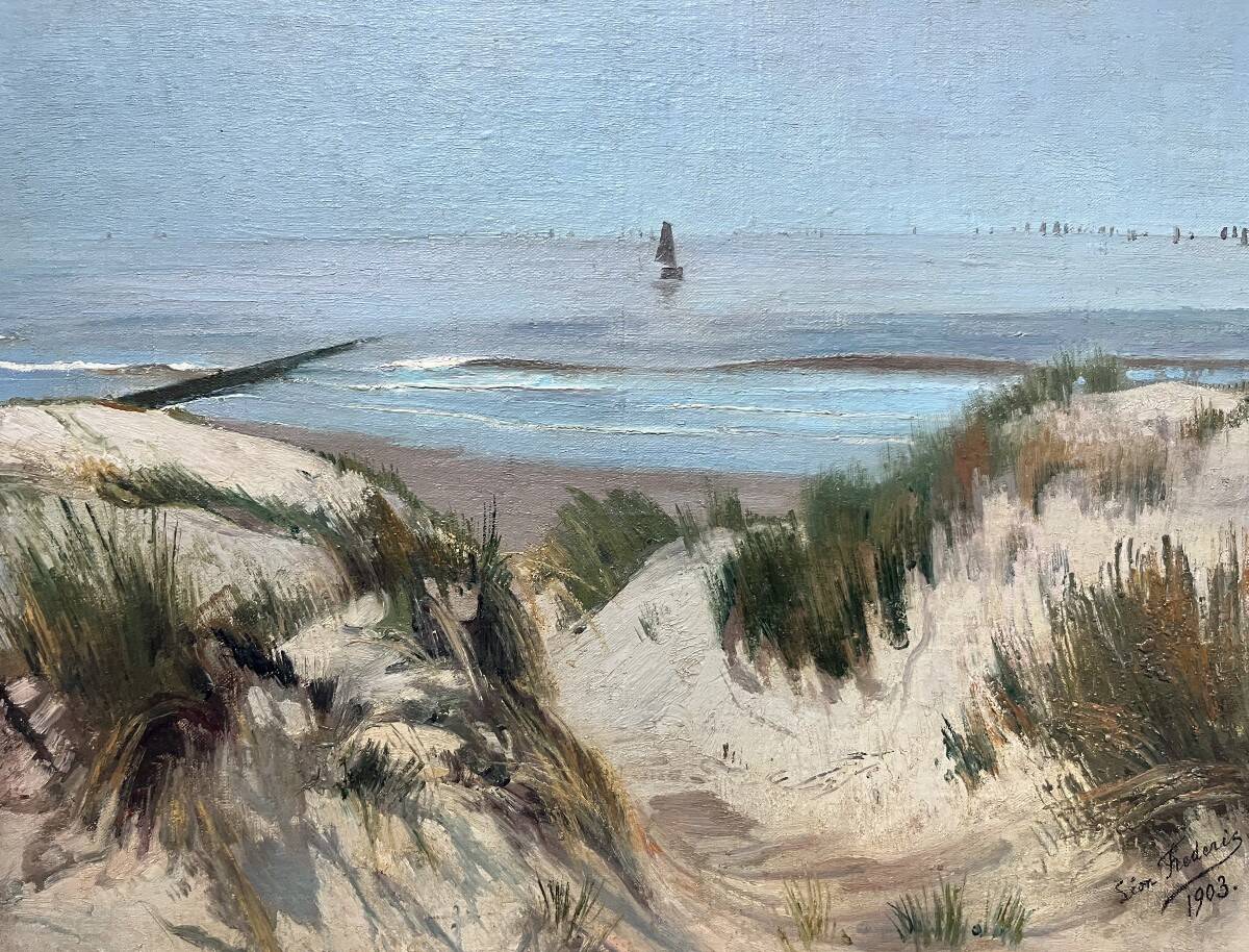 Léon Frédéric (1856-1940) Dune Landscape, oil on canvas signed