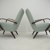 Pair of Ton/Thonet Beech Armchairs, Czechoslovakia