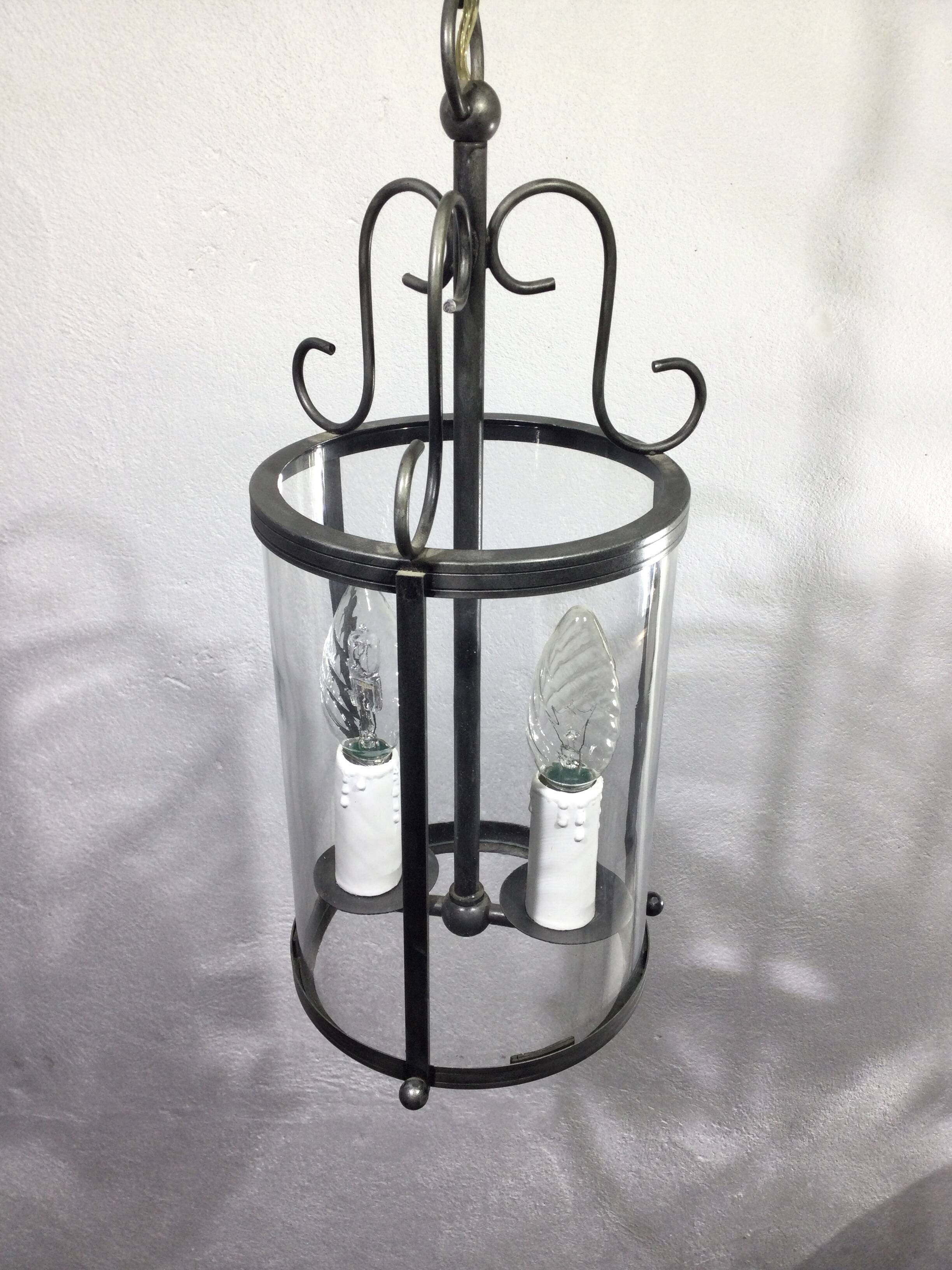 2-light wrought iron lantern
