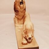 Sculpture Lion/Lionne de L. François (1882-1965)