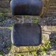 Chromé metal chair - seated - black skaï file vintage 70s