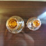 Pair of round art deco decanters