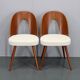 Chaises restaurées en noyer des années 1960 par Antonin Suman