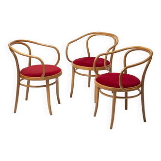 Ensemble de 3 chaises b9 en bois courbé produites par jasienica, pologne, années 1980