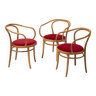 Ensemble de 3 chaises b9 en bois courbé produites par jasienica, pologne, années 1980