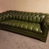 Chesterfield 3-seater dark green sofa