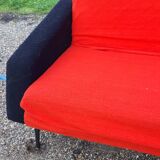 Vintage sofa red and black fabrics