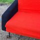 Vintage sofa red and black fabrics