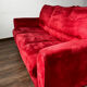 Vintage 3 Seat Red Velour Sofa, Ikea 1990s