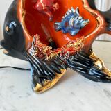 Fish lamp Vallauris vintage 70s