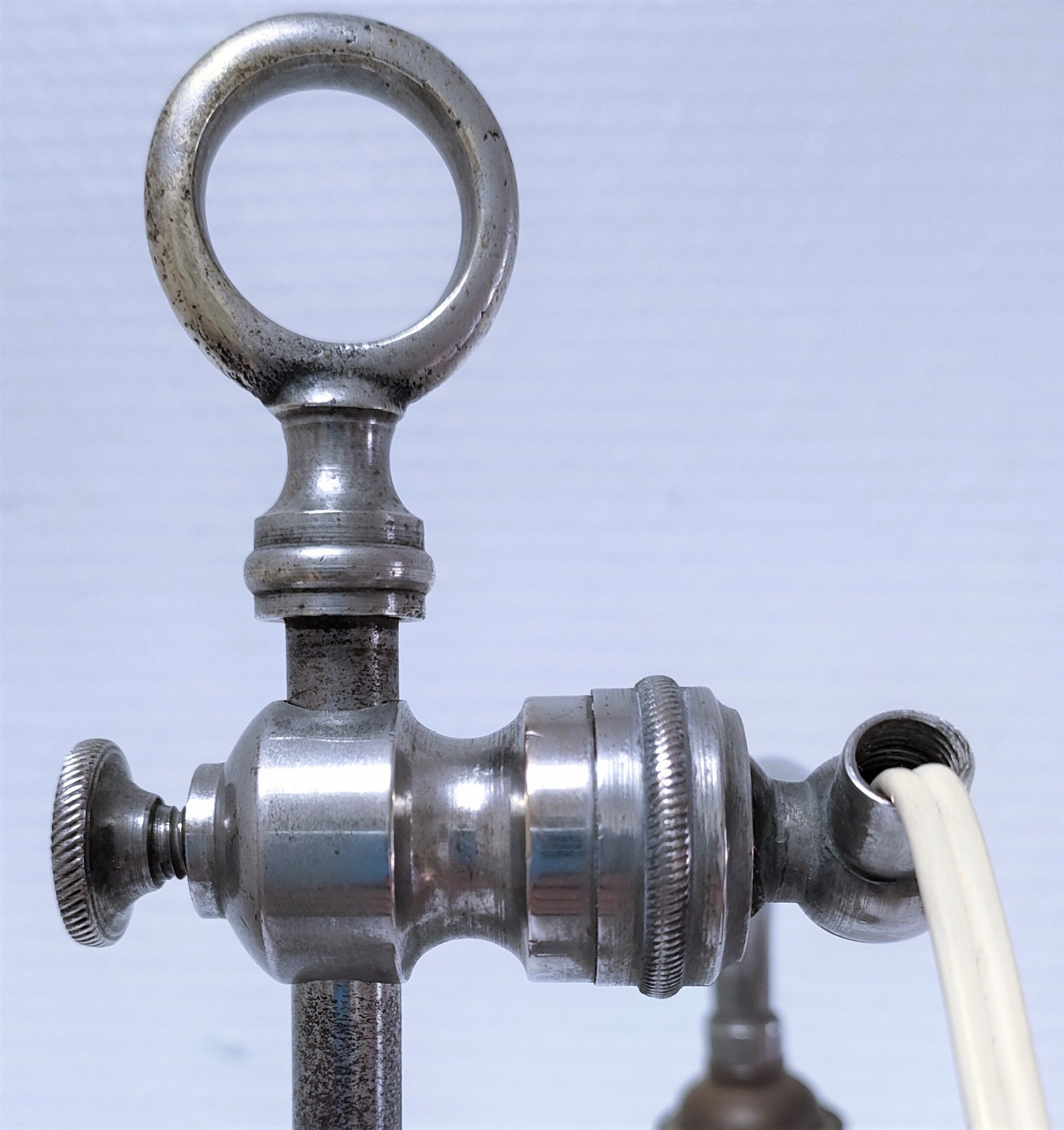 Art deco lamp silver and opaline brass