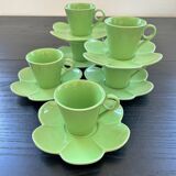 Service de 6 tasses et soucoupes fleurs