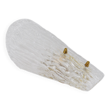 A mid-century Kalmar wall lamp in brass and textured glass, Austria, 1950s.