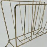 Vintage gold metal magazine rack