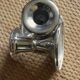 Pair of chrome metal candlesticks