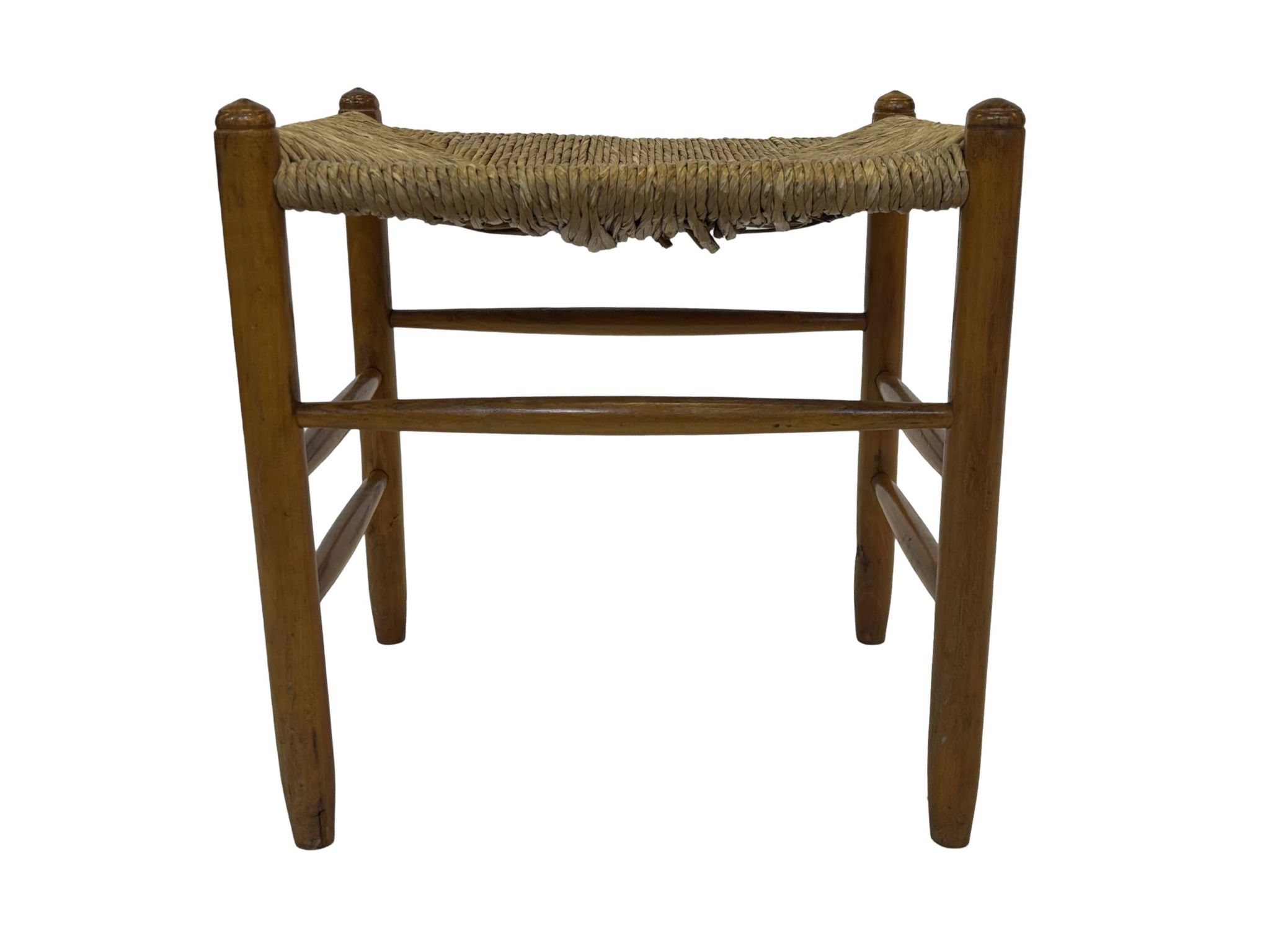 Tabouret vintage en corde de papier danois tabouret ottoman du milieu du siècle