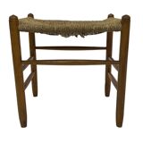 Vintage Stool Danish Papercord Rope Stool Mid Century Ottoman