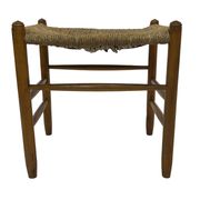 Tabouret vintage en corde de papier danois tabouret ottoman du milieu du siècle