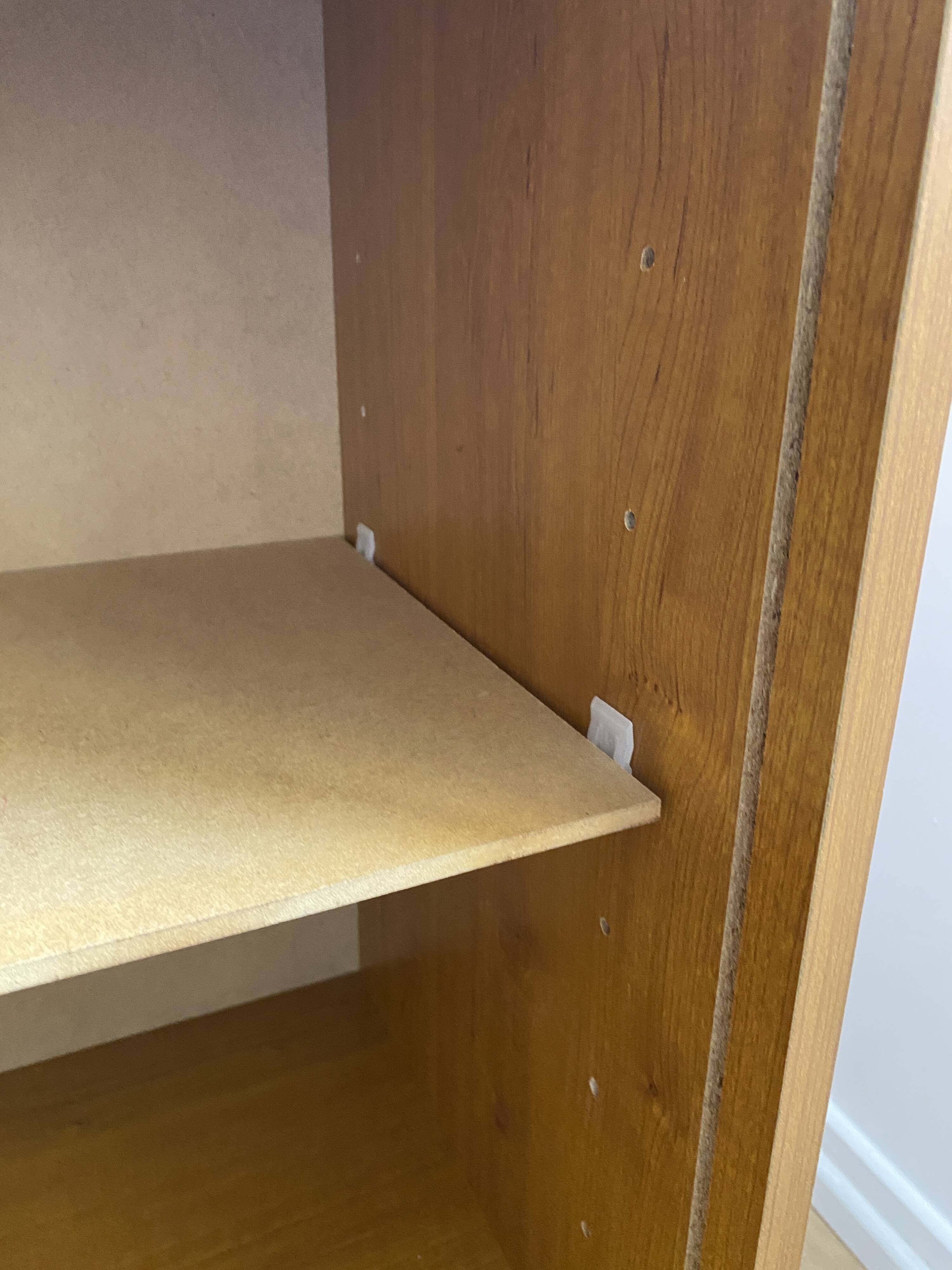 Low storage unit, 70s/80s three height-adjustable shelves