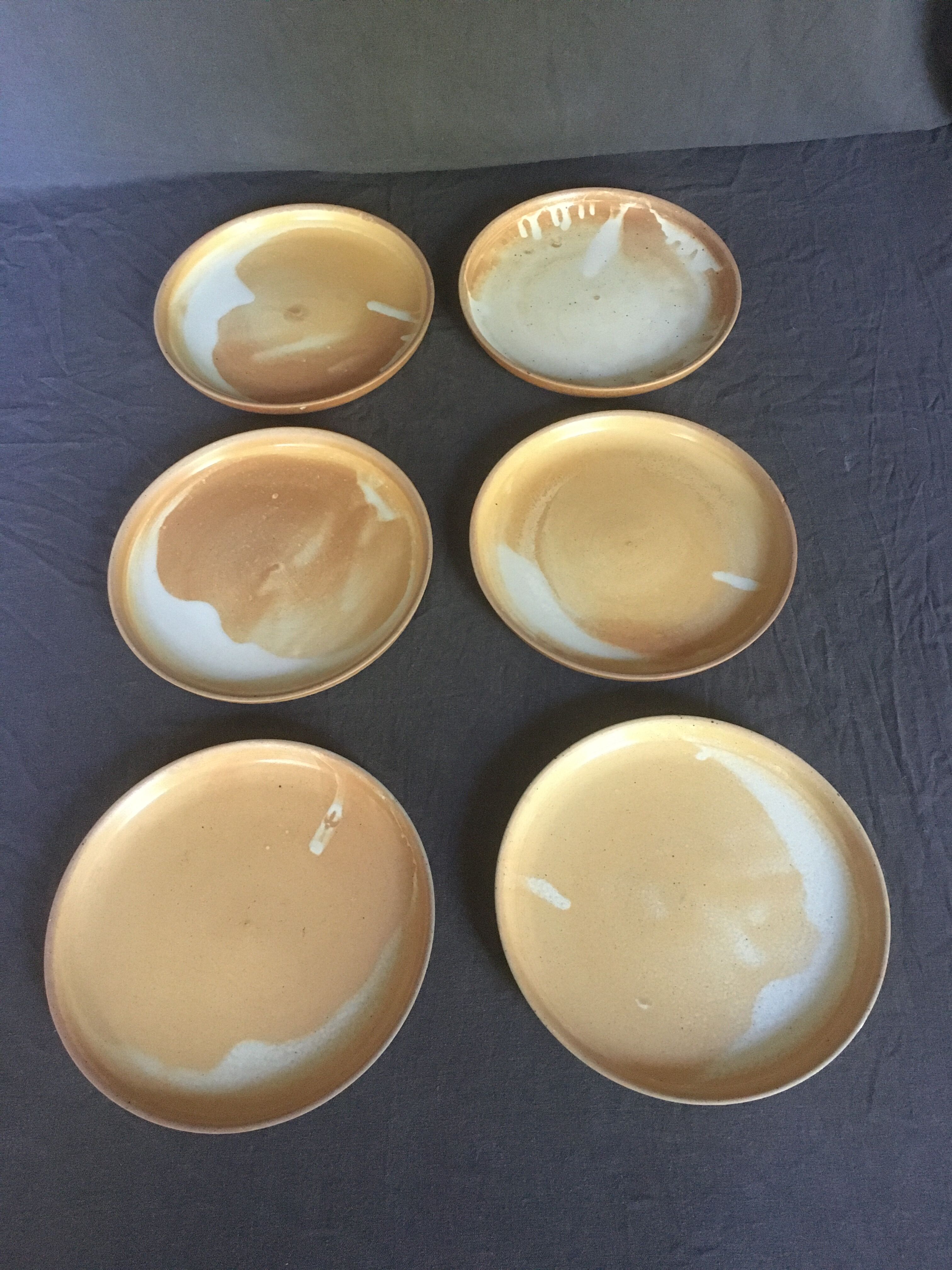 Lot of 6 flat sandstone plates