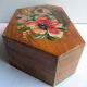 Art Deco jewellery box painted olive wood from Mimosa and Anémones, NICE