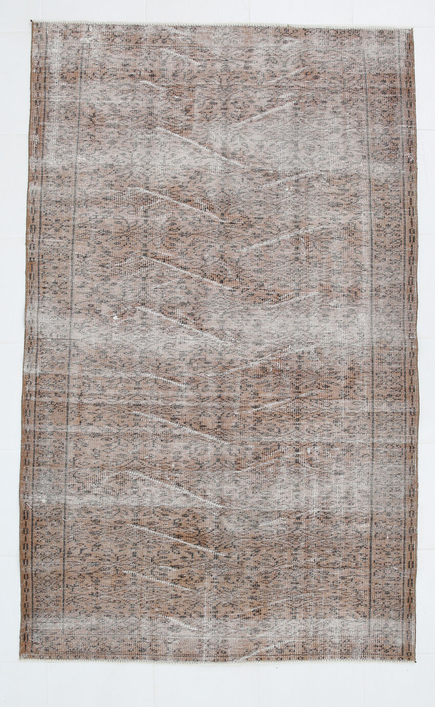 5x8 brunt orange floral vintage rug, 151x244cm