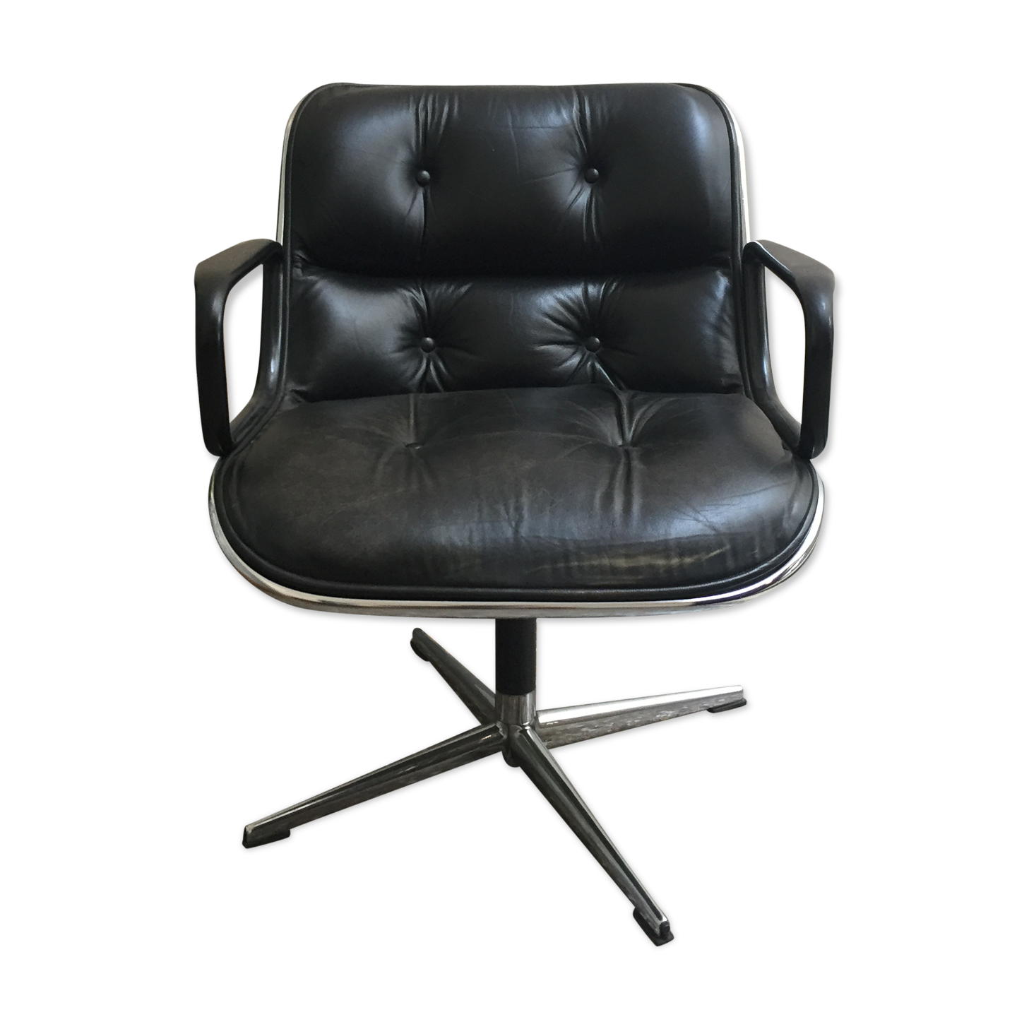 Charles Pollock office armchair, leather, 1970